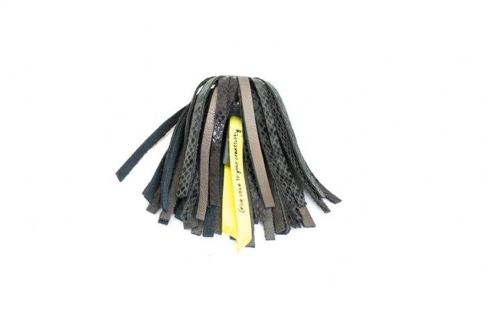 Keyring made of black and dark brown lether.