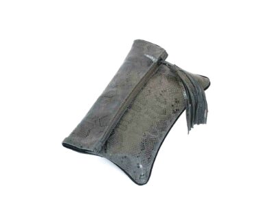 Gray Foldover Clutch